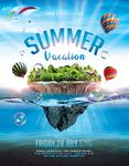 梦幻唯美水上天堂夏日主题海报