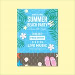 夏日精致海滩音乐会矢量海报
