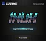PSD字体特效金属圆点样式