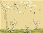 无缝壁画 新中式古典花鸟壁画图