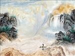 气吞山河大理石纹背景墙