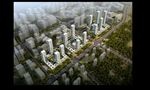 创意文化园高层鸟瞰建筑效果图