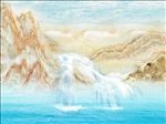 高档大气山水石纹大理山水瀑布石