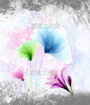 水彩花鲜花