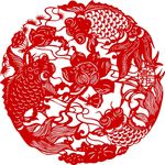 富贵有余剪纸