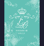 蒂芙尼蓝线描花卉水牌迎宾牌