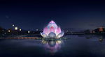 莲花五星级酒店夜景建筑效果图