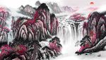 国画山水电视背景墙