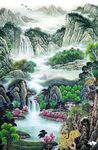 山水国画玄关