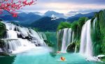 山水风景背景墙