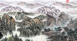 国画山水电视背景墙