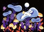 植物花园花朵盛开夜景萤光插图