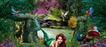 唯美溪边美人鱼插画风格写真