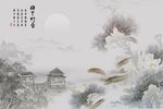 梅兰竹菊彩雕电视背景墙