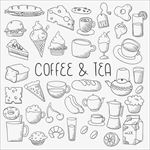 精致矢量咖啡食物甜点背景插画