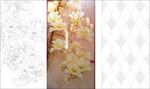 玉兰花艺术玻璃矢量图 线条图