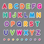 彩色矢量英文字母