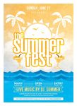 简约手绘清新夏日派对海报