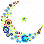 水彩月亮花  高清分层图