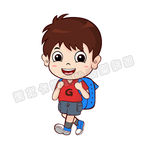 可爱上学小男孩