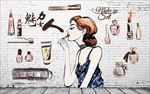 时尚女人装饰画背景墙