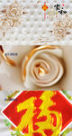 3d家和立体雕花玫瑰背景画