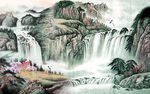 国画山水背景墙