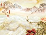 气吞山河大气山水石纹大理石纹背
