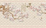 彩雕梅花软包背景