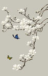 玉兰花鸟图