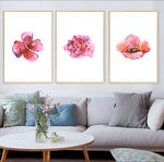 北欧唯美水彩一朵客厅装饰画