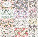 手绘玫瑰花纹背景水彩画