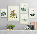 齐白石水墨昆虫有框无框装饰画