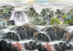 山水国画电视背景墙