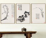 新中式手绘古风工笔梅花装饰画