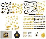 金色水彩画笔迹笔画