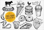 手绘快餐铅笔画