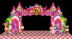 国庆节城堡创意造型门头背景