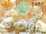 3D立体玉雕花开富贵电视背景墙