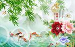 家和富贵牡丹竹子图