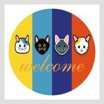 卡通猫咪印花地毯图