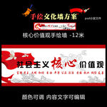 核心价值观手绘文化墙