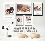 手绘动物装饰画