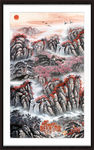 山水竖幅国画