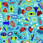 毕加索图案外星人风格重叠