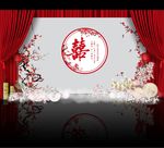 新中式婚礼背景 婚礼迎宾区设计