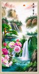 花开富贵流水生财图