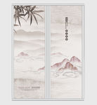 唯美山水装饰画移门