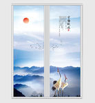 大气中国风意境山水移门