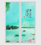 中式清新山水意境移门